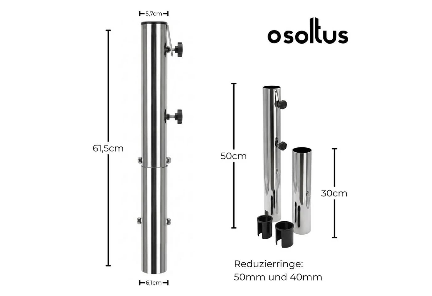osoltus Bodenhülse Edelstahl für Sonnenschirm & Wäschespinne Ø 63mm - Bild 3