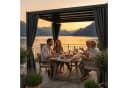 osoltus Lamellen-Pavillon Pergola mit Vorhang Anthrazit Bild 1