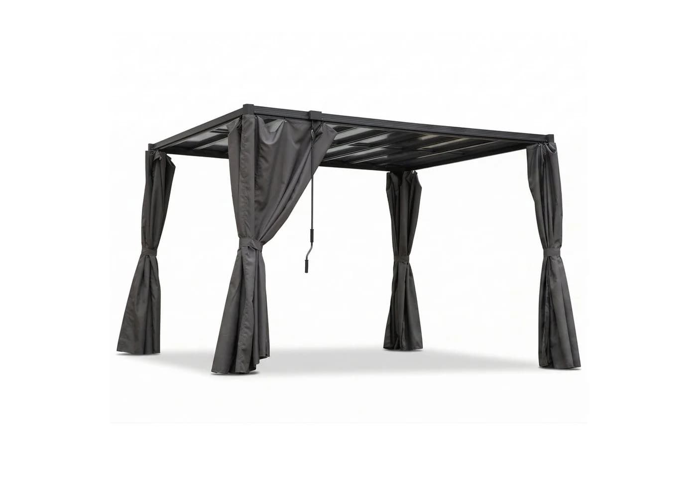 osoltus Lamellen-Pavillon Pergola mit Vorhang Anthrazit - Bild 2