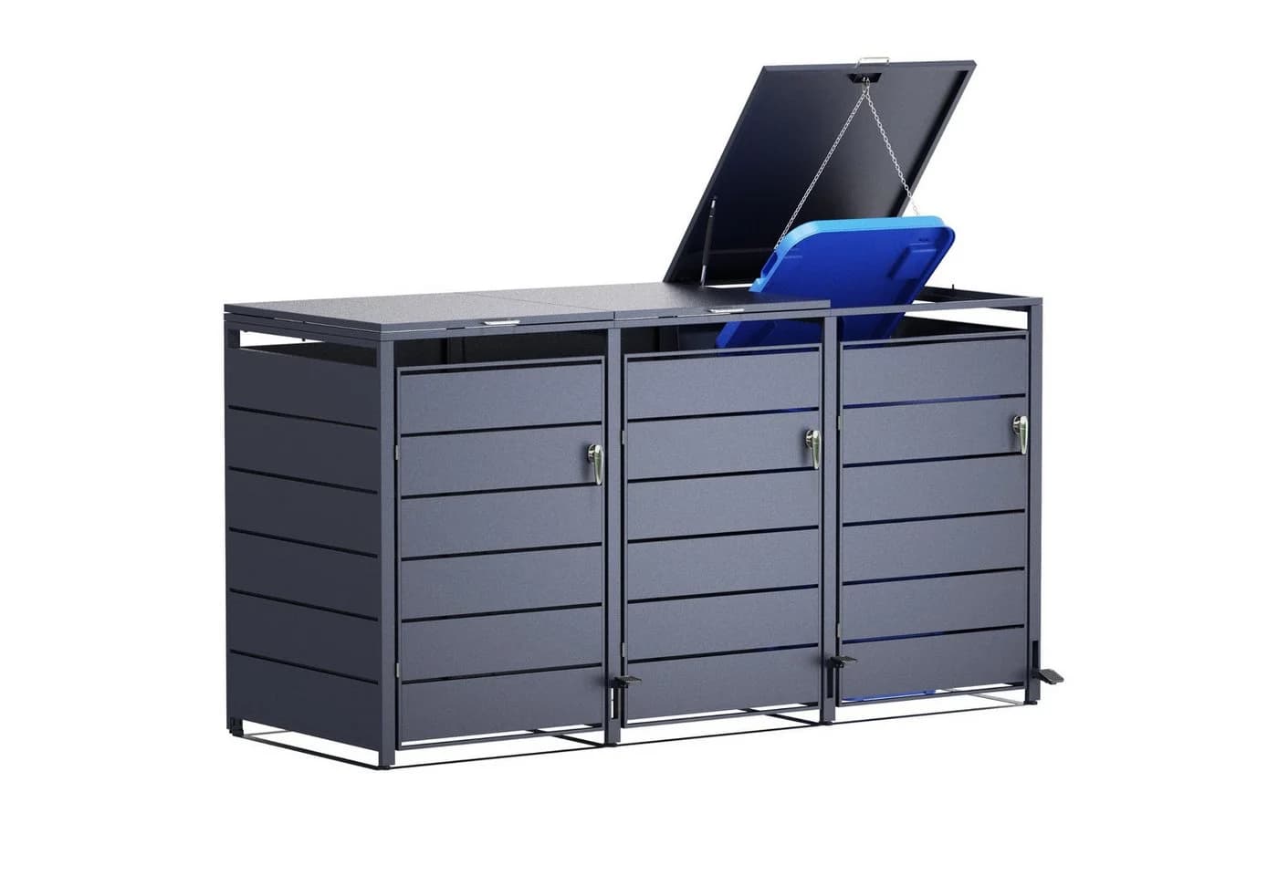 osoltus Mülltonnenbox PedBox mit Pedal für 3 Tonnen Anthrazit - Bild 2
