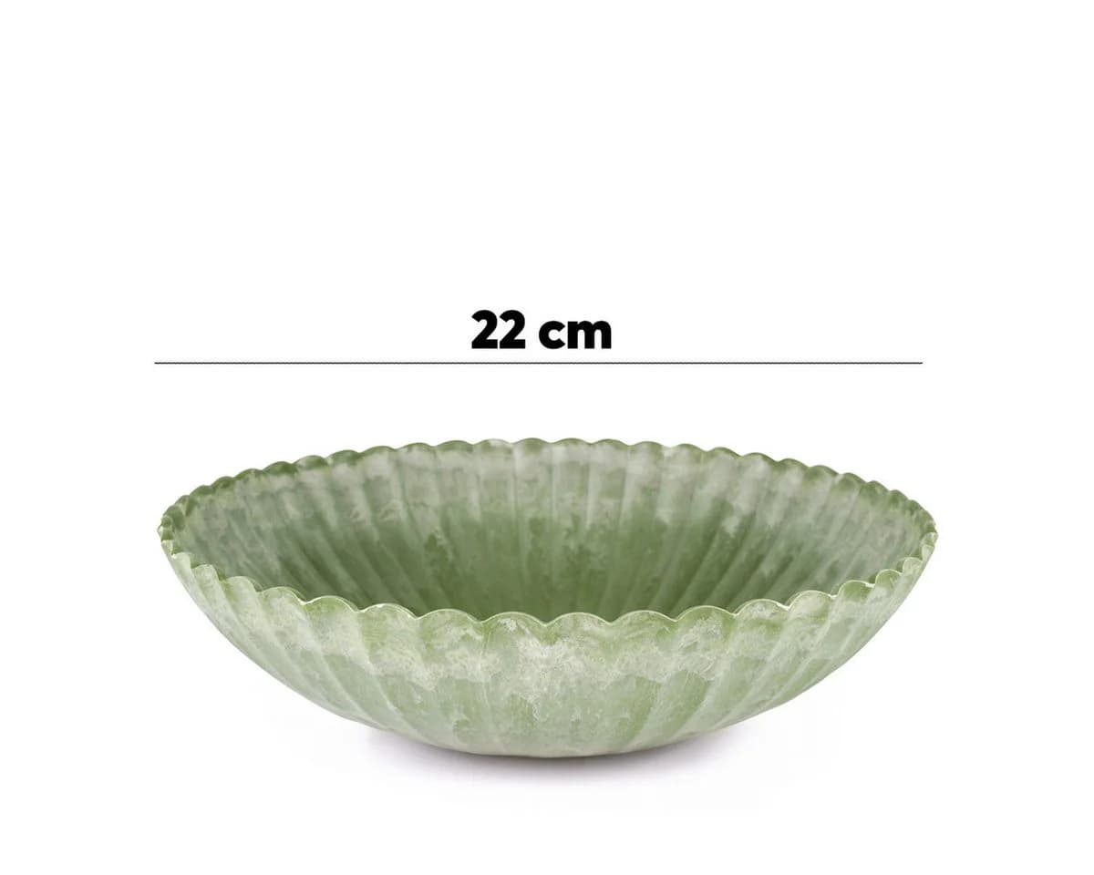 matches21 HOME & HOBBY Blumentopf Pflanzschale Grün Marmoriert 22 cm