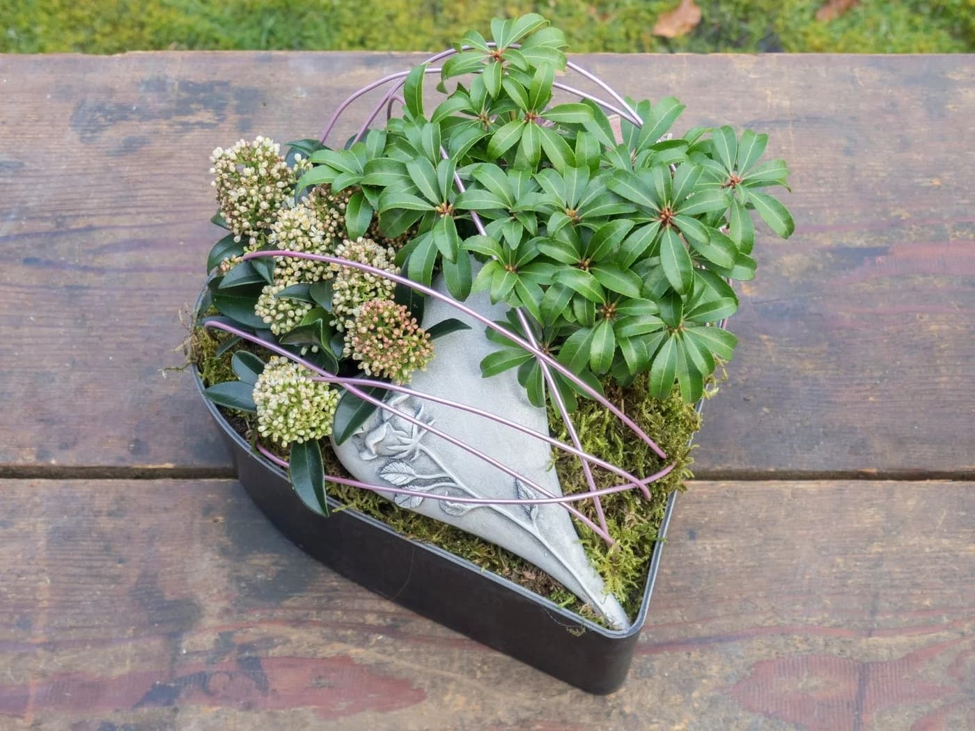 matches21 HOME & HOBBY Blumentopf Herz Pflanzschale Marmoriert Schwarz - Bild 5