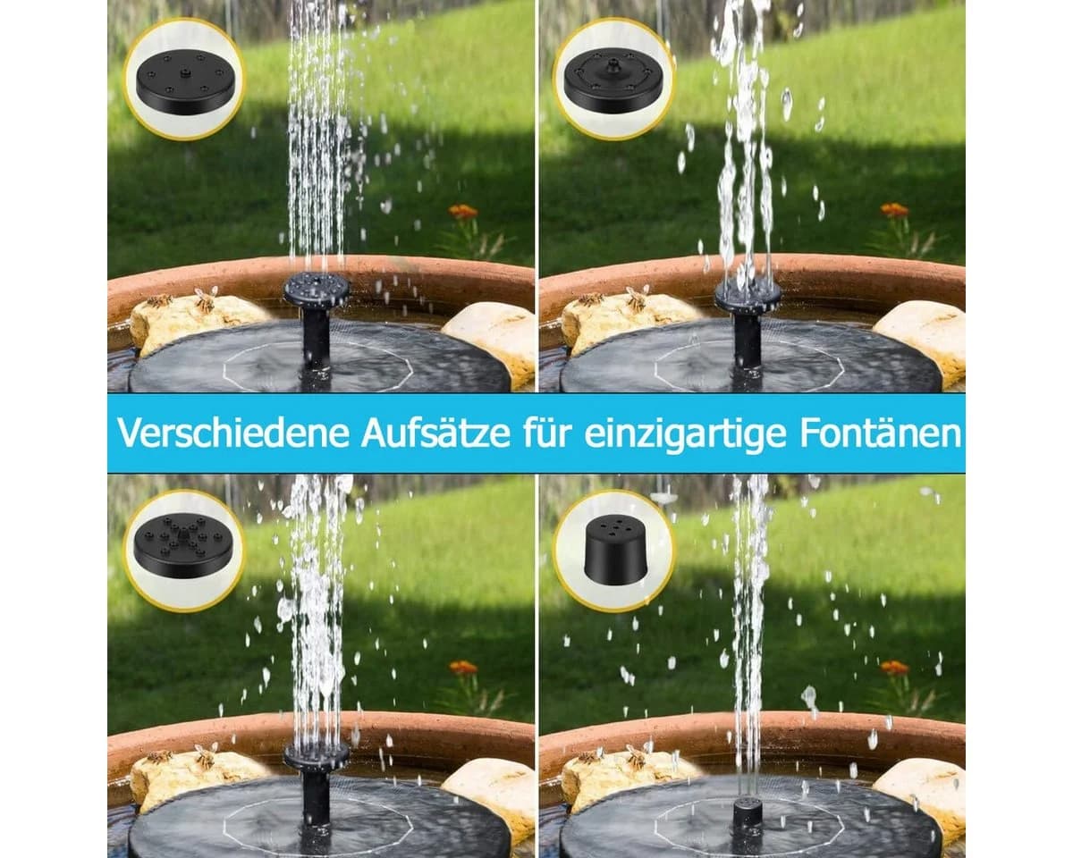 Solar-Brunnen Set 40cm Zink-Schale Gartenbrunnen Vogeltränke - Bild 5