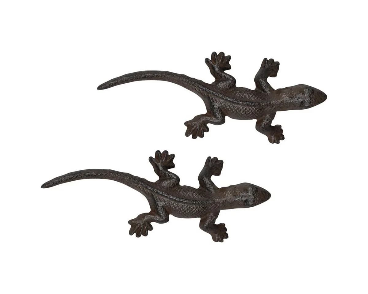 matches21 HOME & HOBBY Gartenfigur Eidechse Braun Gusseisen