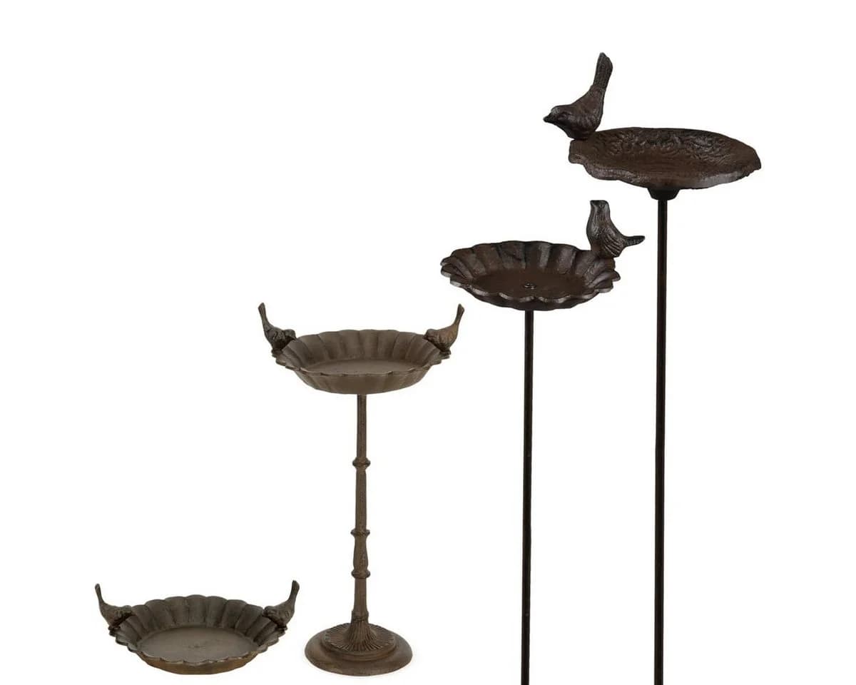 matches21 HOME & HOBBY Vogeltränke aus Gusseisen Braun Wetterfest