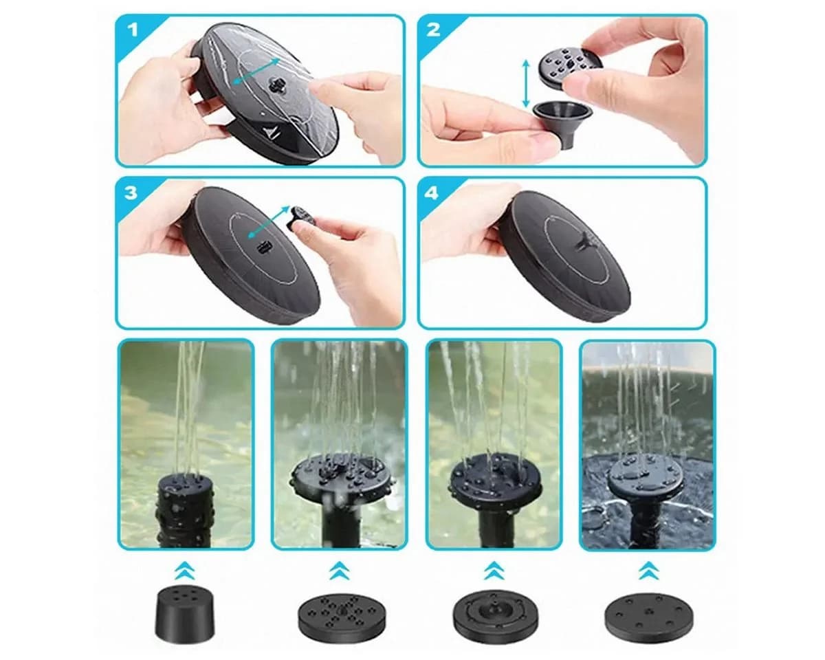 matches21 HOME & HOBBY Solar Brunnen Set 45cm Schwarz - Bild 3