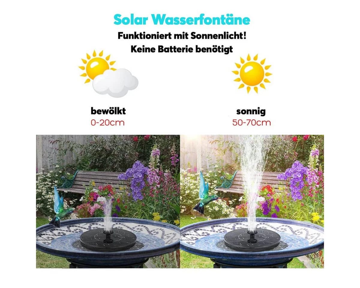 matches21 HOME & HOBBY Solar Brunnen Set 45cm Schwarz - Bild 5