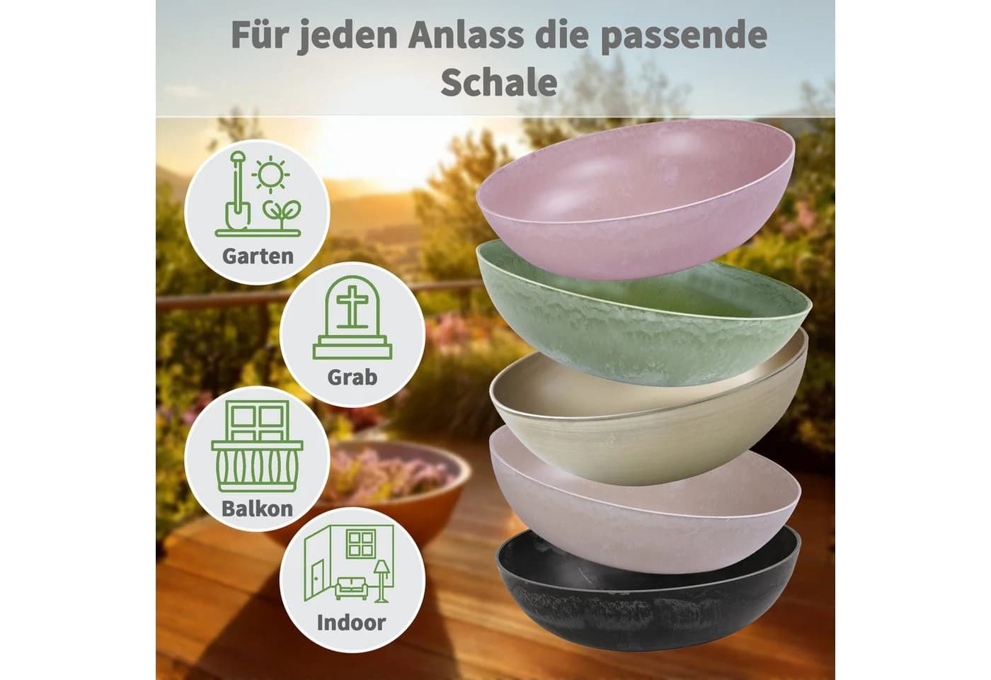 matches21 HOME & HOBBY Blumentopf Runde 19 cm Pflanzschale Rost-Optik Braun - Bild 4