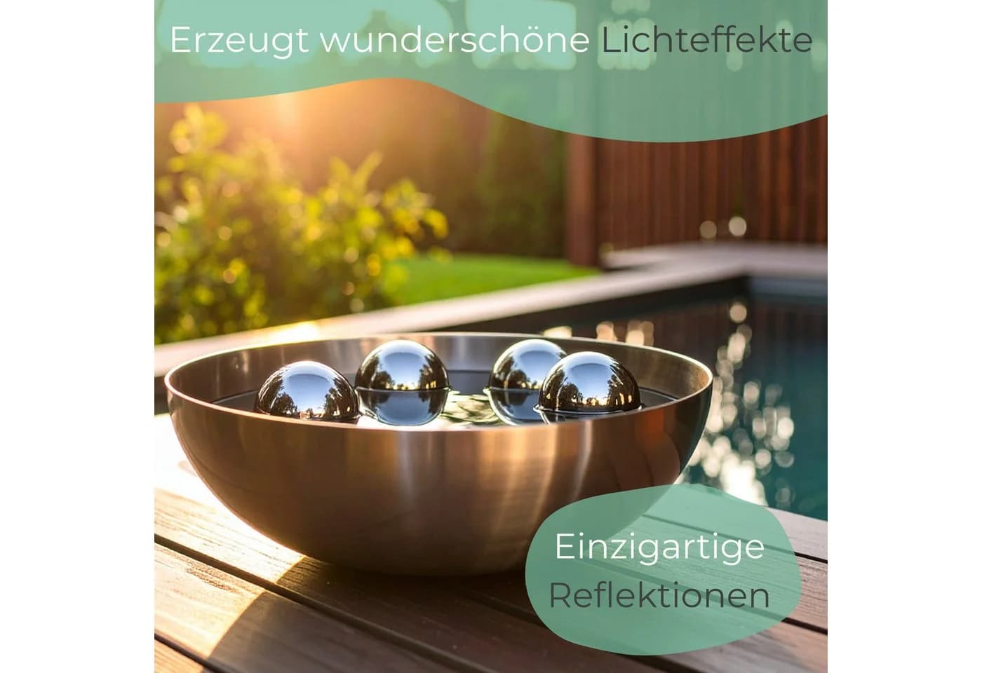 matches21 HOME & HOBBY Edelstahl-Schwimmkugeln 5er Set Silber Teichdeko - Bild 5