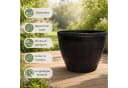 matches21 HOME & HOBBY Solar Brunnen Set 51 cm Schale Holzoptik Braun Bild 5