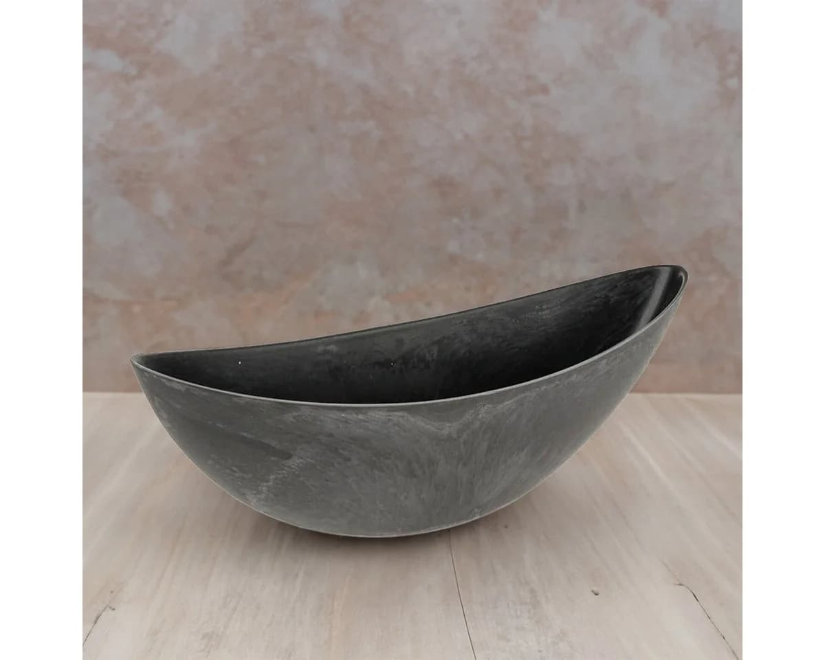 matches21 HOME & HOBBY Pflanzschale Oval Schwarz Marmor Kunststoff - Bild 3