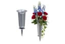 matches21 HOME & HOBBY Grabvasen 2er Set Silber Kunststoff Bild 2