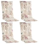 GO-DE Hochlehnerauflage 4er Set Stuhlauflagen BUTTERFLY Beige Bild 2