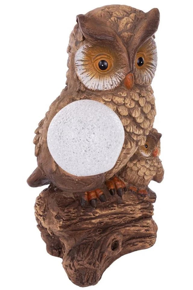 Wohnando LED Eulen-Dekoration mit beleuchteter Schneekugel für Drinnen und Draußen - Bild 3