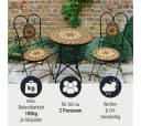 Wohnando Bistroset 3-tlg. Schwarz Terracotta Mosaik Metall Bild 1