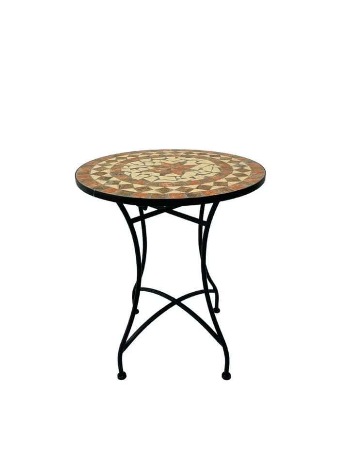 Wohnando Bistroset 3-tlg. Schwarz Terracotta Mosaik Metall - Bild 4