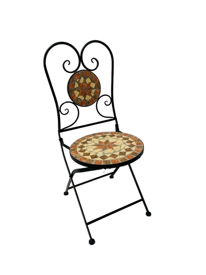Wohnando Bistroset 3-tlg. Schwarz Terracotta Mosaik Metall - Bild 5