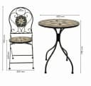 Wohnando Bistroset 3-tlg. Metall Mosaik Schwarz/Braun Bild 1
