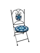 Wohnando Bistroset Orion 3-tlg. Metalltisch Mosaik-Design Weiß/Blau Bild 1