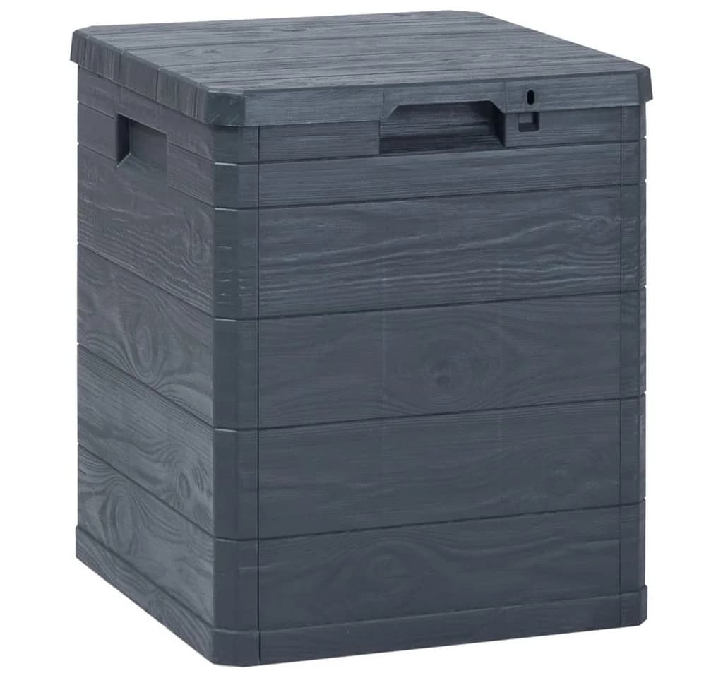 furnicato Gartenbox 90 L Anthrazit Kunststoff Holz-Optik - Bild 2