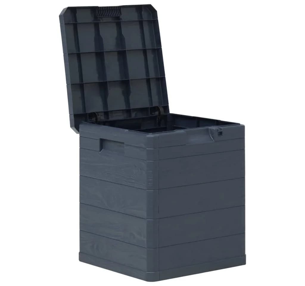 furnicato Gartenbox 90 L Anthrazit Kunststoff Holz-Optik - Bild 5