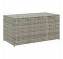 furnicato Gartenbox Aufbewahrungsbox Poly-Rattan Grau wetterfest Bild 1