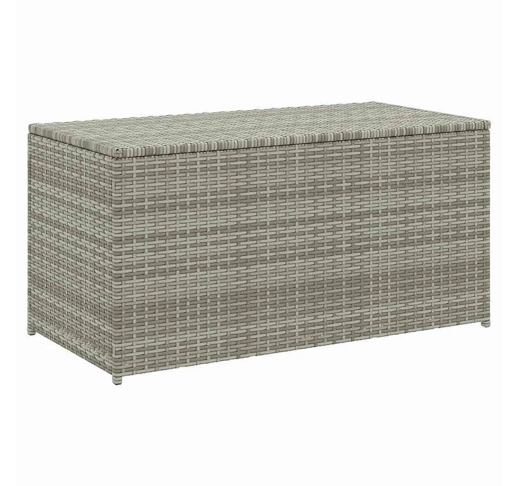 furnicato Gartenbox Aufbewahrungsbox Poly-Rattan Grau wetterfest