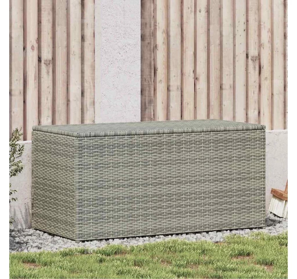 furnicato Gartenbox Aufbewahrungsbox Poly-Rattan Grau wetterfest - Bild 2