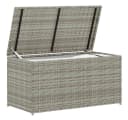 furnicato Gartenbox Aufbewahrungsbox Poly-Rattan Grau wetterfest Bild 3