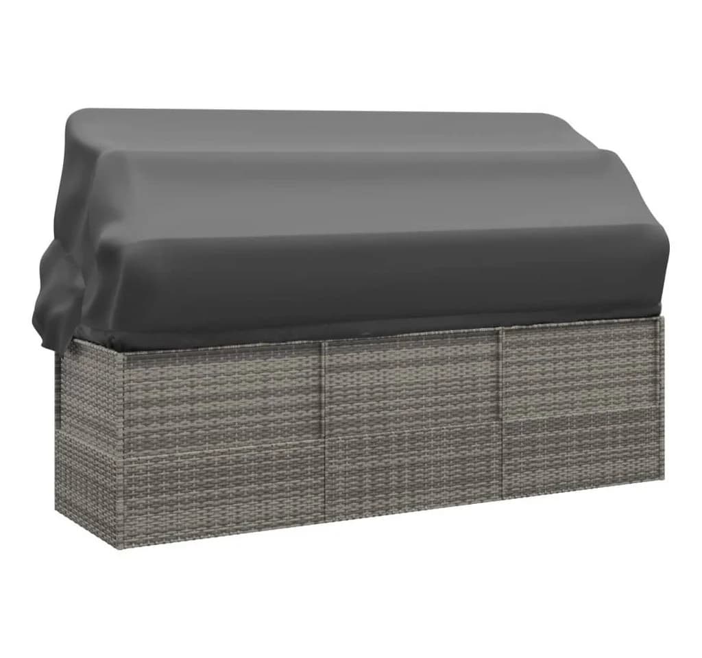 furnicato Loungebett Outdoor Grau Poly Rattan - Bild 5