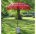 Oriental Galerie Bali Sonnenschirm Rot Gold 180 cm Bild 2