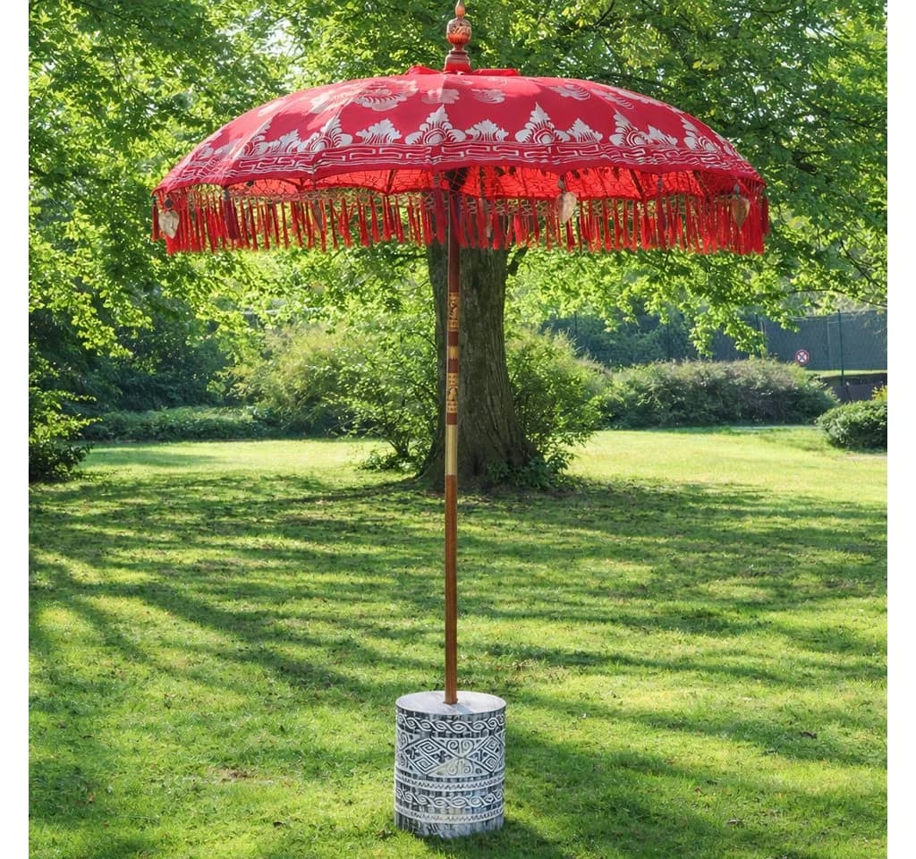 Oriental Galerie Bali Sonnenschirm Rot Gold 180 cm - Bild 2