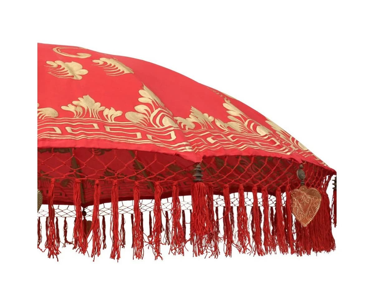 Oriental Galerie Bali Sonnenschirm Rot Gold 180 cm - Bild 5