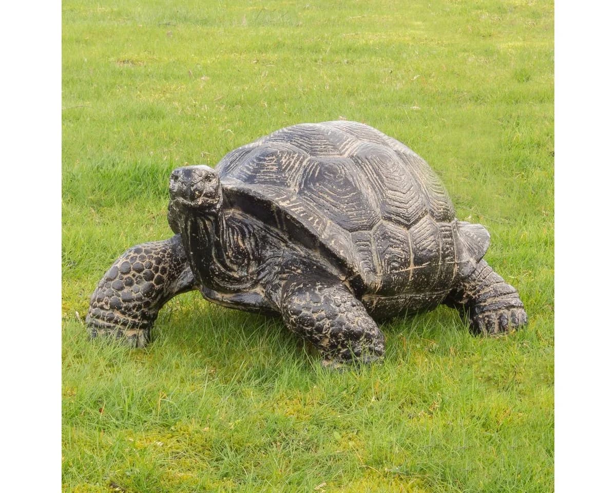 Oriental Galerie Dekofigur Schildkröte Gartenfigur aus GRC Grau