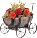 PROREGAL Blumentopf Pflanzenwagen Whiskyfass Braun Kunststoff Bild 2