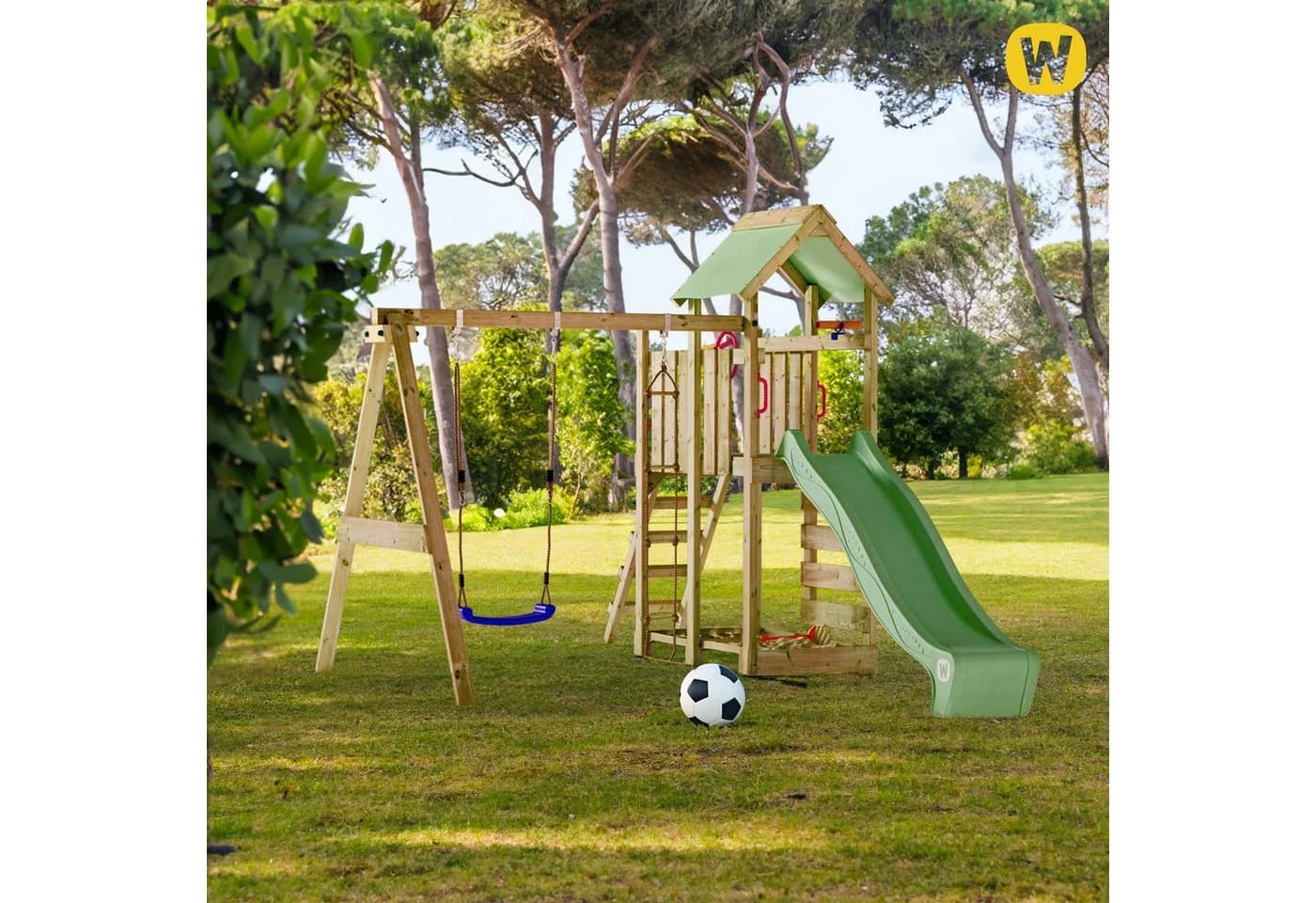 Wickey Spielturm MultiFlyer mit Schaukel, Rutsche & Sandkasten - Bild 4