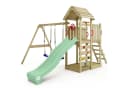 Wickey Spielturm MultiFlyer mit Holzdach, Doppelschaukel & Rutsche Bild 2