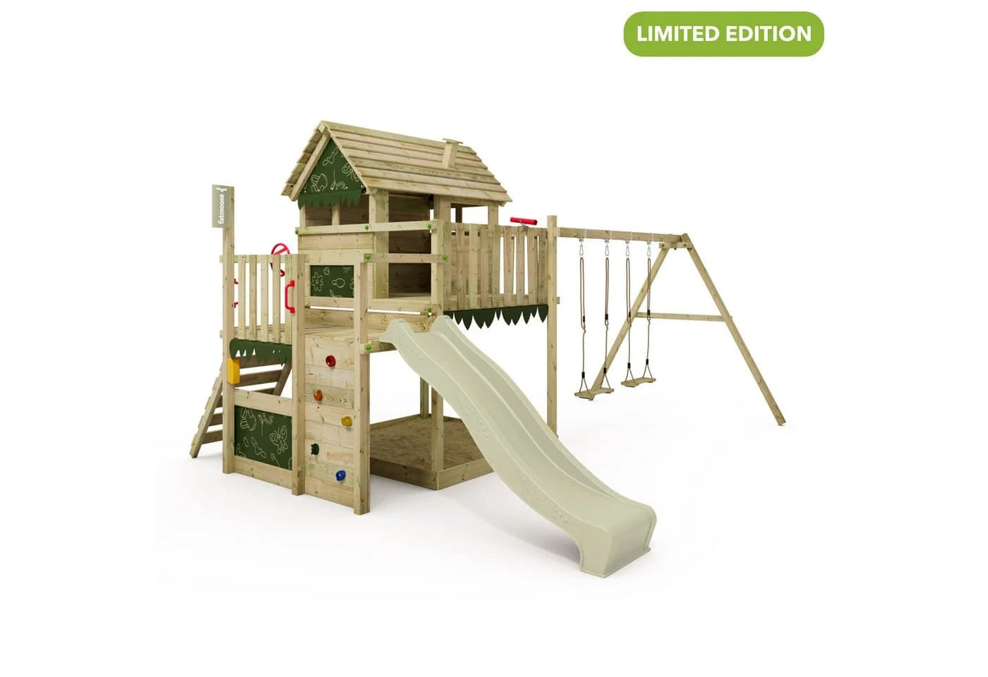 FATMOOSE Spielturm MightyMansion Move XXL Stelzenhaus Grün - Bild 2
