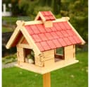Feel2Home Vogelhaus XXL Holz Natur/Rot Bild 1