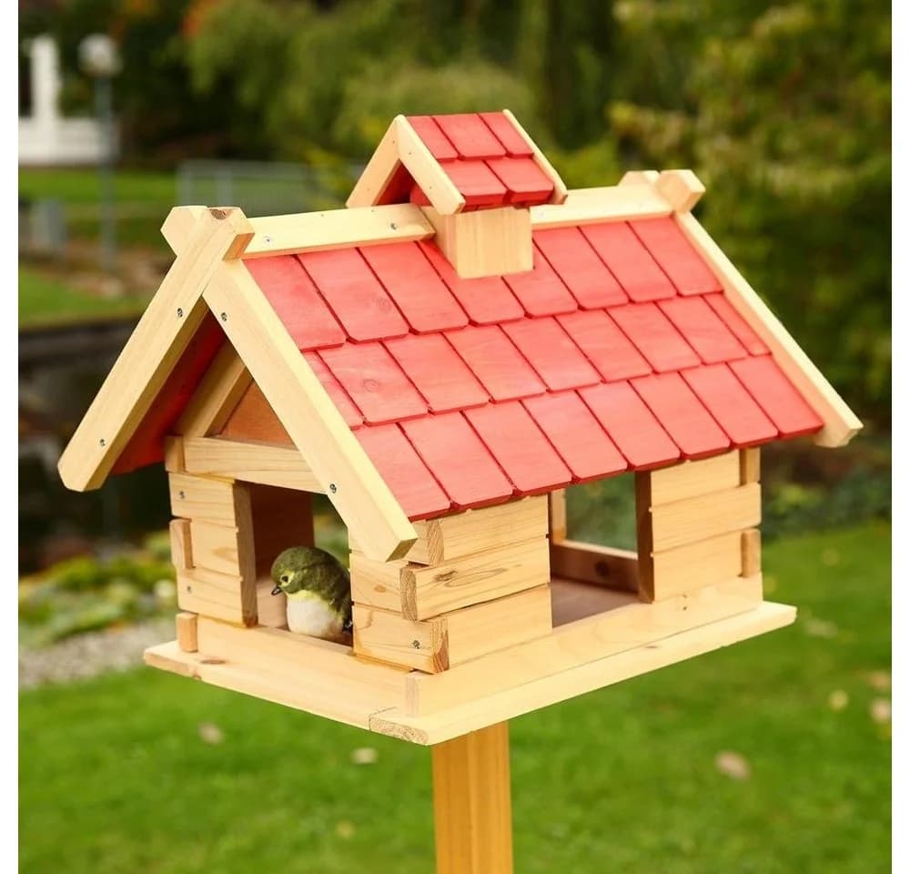 Feel2Home Vogelhaus XXL Holz Natur/Rot