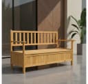 Feel2Home Gartenbank Braun Holz Aufbewahrung Terrasse Bild 2