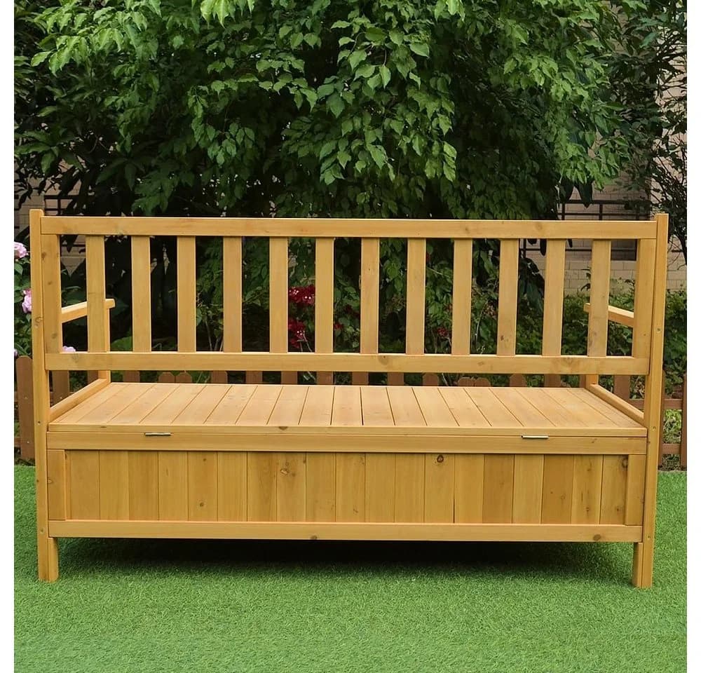 Feel2Home Gartenbank Braun Holz Aufbewahrung Terrasse - Bild 4