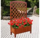 Feel2Home Blumenkasten Holz Grau mit Rankgitter Bild 1