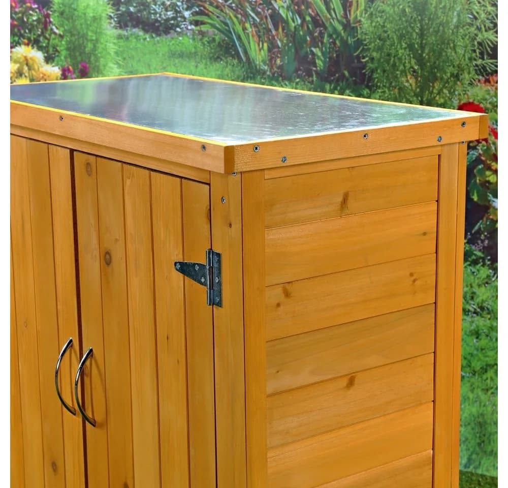 Feel2Home Gartenschrank Holz 2 Türen Honig Fichtenholz - Bild 5