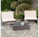 Feel2Home Garten-Essgruppe Polyrattan 3-tlg. Schwarz/Beige Bild 3