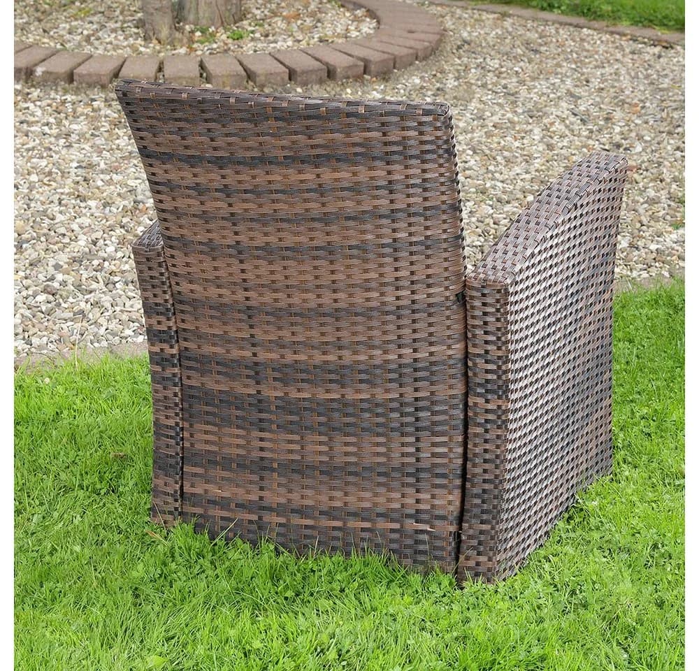 Feel2Home Gartensessel Poly Rattan Braun mit Kissen - Bild 5
