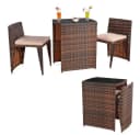 Feel2Home Garten-Essgruppe 3tlg. Schwarz/Beige Polyrattan mit Glasplatte Bild 2