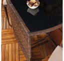 Feel2Home Garten-Essgruppe 3tlg. Schwarz/Beige Polyrattan mit Glasplatte Bild 5