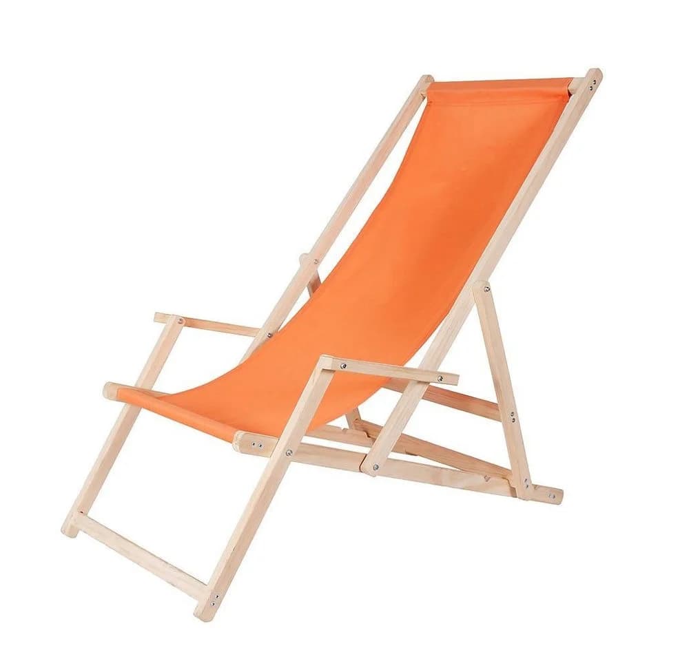 Feel2Home Gartenliege Orange Klappbar mit Verstellbarer Rückenlehne