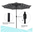 Feel2Home Sonnenschirm Ø3m mit LED-Beleuchtung und Solarmodul Beige Bild 4